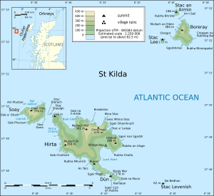 Saint Kilda archipelago topographic map-en