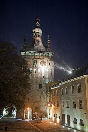 Sighisoara - Turnul cu Ceas - iarna 1
