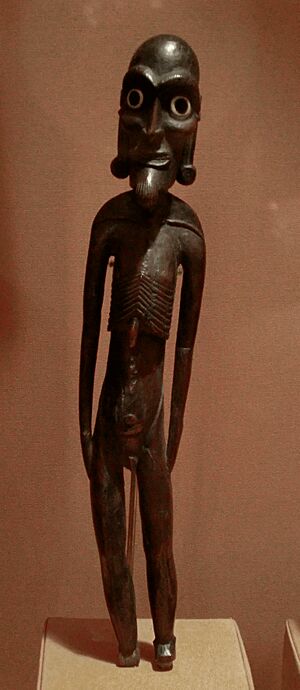 Skeletal easter island statue