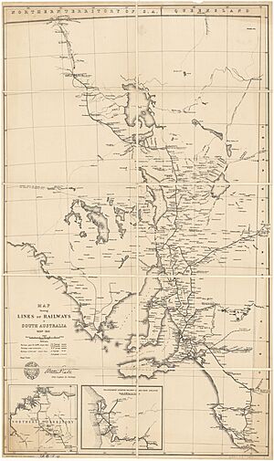South Australia railway lines map, November 1910