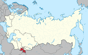 Location of Tajikistan (red) within the Soviet Union