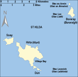 St Kilda map with Gaelic