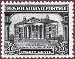 Stamp Newfoundland 1928 20c Colonial Building