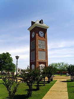 Clock tower on the town square
