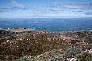 The Pacific Ocean coastline as seen from Valencia Peak