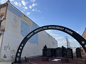 The Wrestling Monument Park in Perry