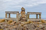 view of some structure on a mountain summit