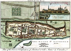 Town and Fortification of Montreal, London Mag.,1760