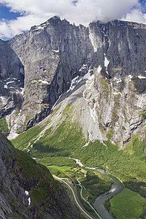 Trollryggen and Trollveggen from Litlefjellet, 2013 June