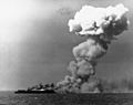 USS Princeton (CVL-23) burning on 24 October 1944 (80-G-287970)