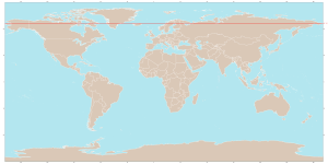 World map with arctic circle