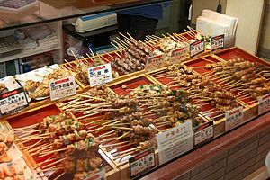 Yakitori in store by sunday driver in Kyoto