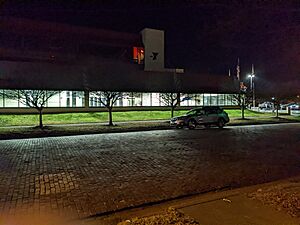 YMCA May Building in Huntington West Virginia late at night in February 2022