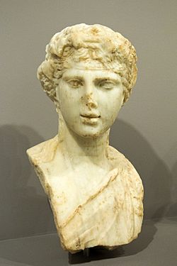 Dionysus, marble bust Knossos, 2nd century AD, AMH, 145410.jpg