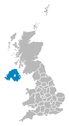 Map of Northern Ireland Police area in the United Kingdom.svg
