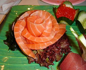 Salmon sashimi