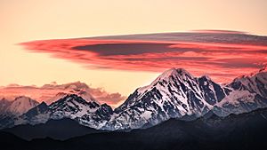 Pink sunrise in Langtang